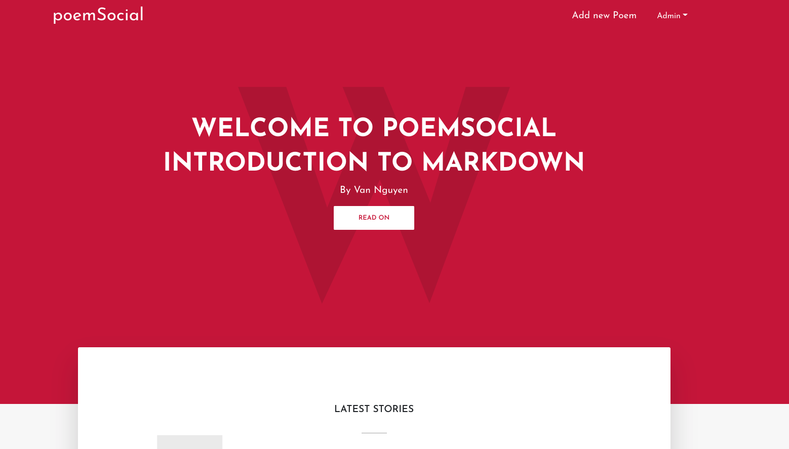 Markdown Social front page